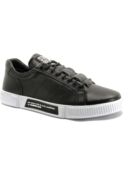 Orthopedix Basel 102 20250 Hakiki Deri Siyah-Beyaz Erkek Sneaker Spor Ayakkabı