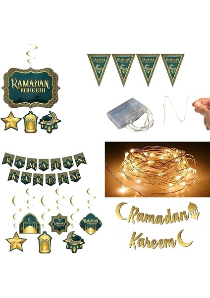 Ramazan Temalı Ramadan Kareem Süsleme Seti 6 Lı Set Model 1