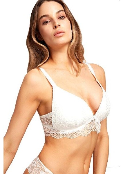 Bridal Dantelli Üçgen Ekru Sütyen
