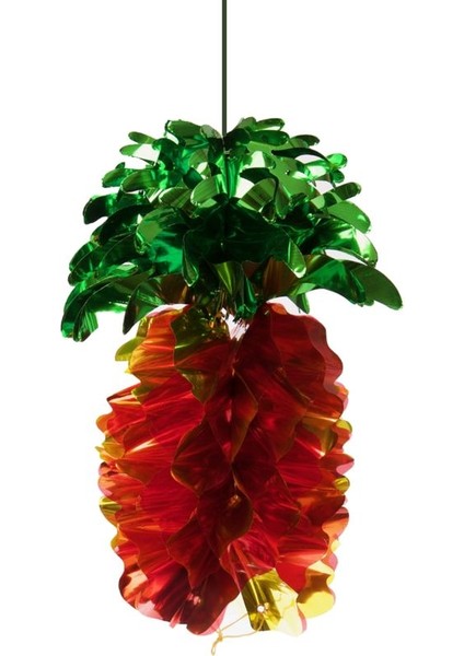 Asmalı Ananas Şeklinde Metalik Petekli Sarkıt Süs 40 cm