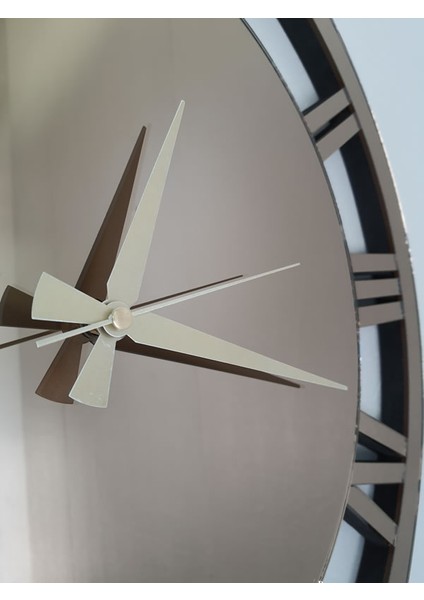 When Roma Bronze Model Bronz Renk 60 Cm Dekoratif Aynalı Duvar Saati