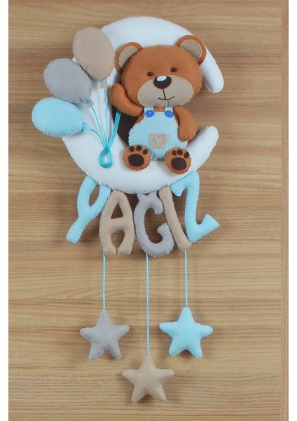 Yağız Isimli Aydede Ayıcık Bebek ve Hastane Odası Kapı Süsü