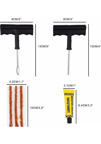 Motosiklet ve Bisiklet 6 Parça Araba Bisiklet Lastik Tamir Kiti Seti