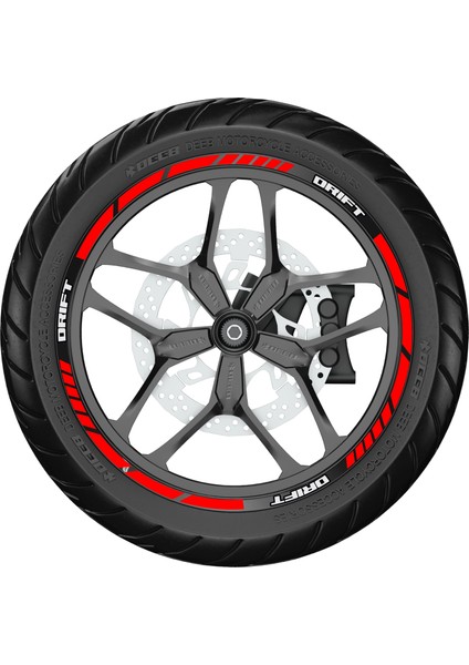 Drift Jant Şeridi Kırmızı Beyaz Model x