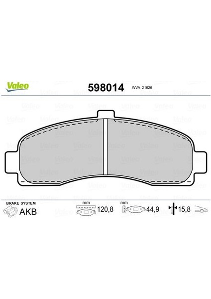 Fren Balatası Ön Nıssan Mıcra (92-) Valeo 598014