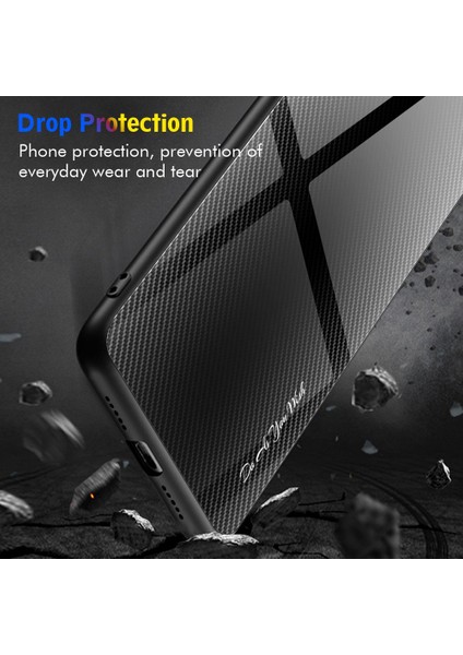 For Samsung Galaxy S23 Artı Karbon Fiber Doku Telefonu Telefon Kabuğu Temperli Cam+Tpu Telefon Kapağı Için (Yurt Dışından)