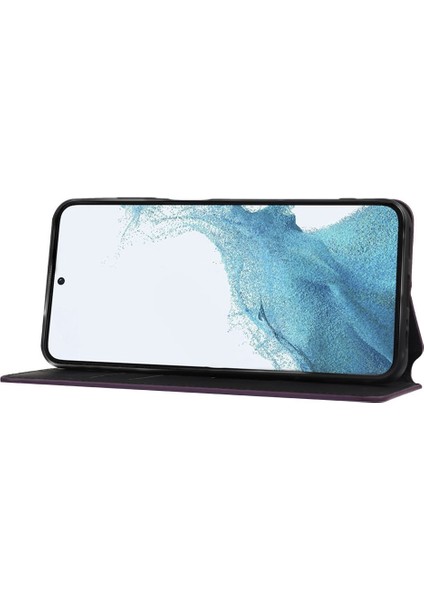 For Samsung Galaxy S23 Için Tam Koruma Arka Kapak Plus Rhombus Desen Basılı Pu Deri Flip Folio Telefon Kılıfı Cüzdan Stand (Yurt Dışından) modelleri