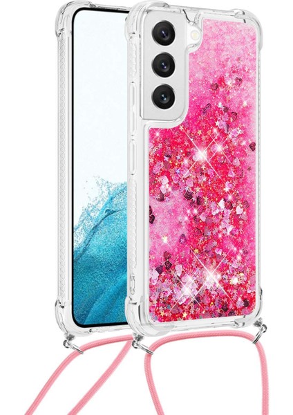 For Samsung Galaxy S23 Için Yb Quicksand Serisi-4 Plus Clear Sparkle Hareketli Quicksand Case Yumuşak Tpu Koruyucu Telefon Kapağı Lanyard ile (Yurt Dışından)