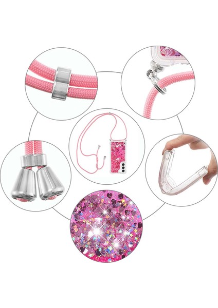 For Samsung Galaxy S23 Için Yb Quicksand Serisi-4 Plus Clear Sparkle Hareketli Quicksand Case Yumuşak Tpu Koruyucu Telefon Kapağı Lanyard ile (Yurt Dışından) indirimleri
