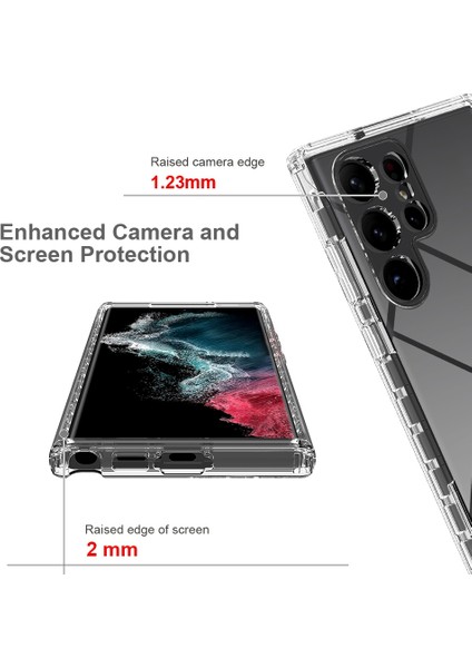 For Samsung Galaxy S23 Için Ultra 3'ü Gradyan Pc + Tpu Telefon Koruyucu Kapak Pet Ekran Koruyucusu ile Anti-Çizgi Anti-Çizelge Kılıfı (Yurt Dışından)