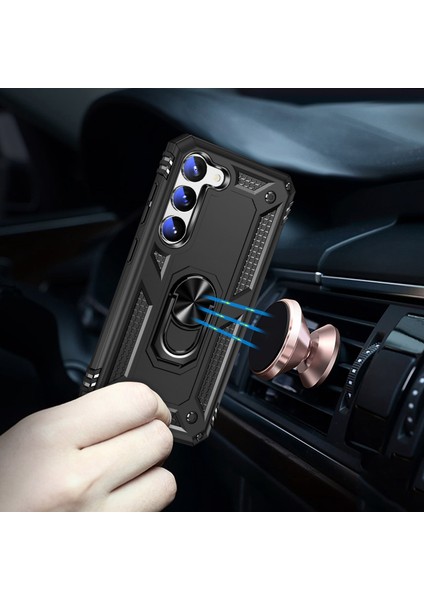 For Samsung Galaxy S23 Için Artı Sonbahar Geçirmez Askeri Sınıf Kasa Ring Kickstand Tasarımı Pc + Tpu Arka Kapak (Yurt Dışından) fiyatları