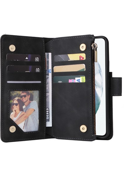 For Samsung Galaxy S23 Için Artı Çoklu Kart Yuvası Zipper Cep Pu Deri Kılıf Şok Geçirmez Cüzdan Stand Kapağı (Yurt Dışından) fırsatları