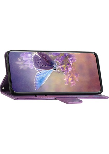 For Samsung Galaxy S23 5g Için Pu Deri Cep Telefonu Kılıfı, Kelebek Çiçeği Baskılı Tam Koruma Cüzdan Kapağı Standlı (Yurt Dışından) modelleri