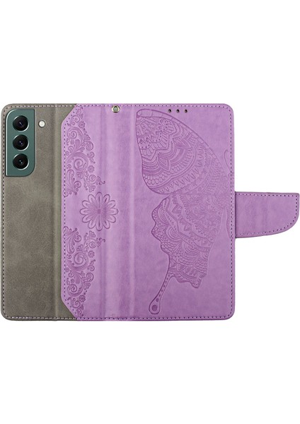 For Samsung Galaxy S23 5g Için Pu Deri Cep Telefonu Kılıfı, Kelebek Çiçeği Baskılı Tam Koruma Cüzdan Kapağı Standlı (Yurt Dışından) indirimleri