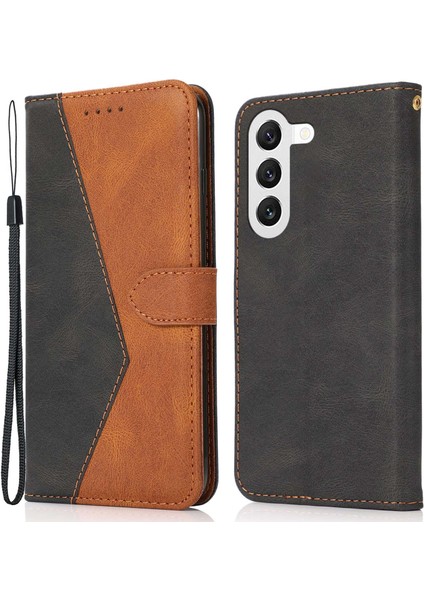 For Samsung Galaxy S23 Için Plus Anti-Cratch Telefon Standı Kılıfı Renk Ekleme Pu Deri Folyo Flip Cüzdan Kapağı Bilek Kayışı ile (Yurt Dışından)