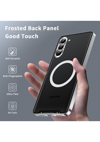For Samsung Galaxy S23 Telefon Kapağı Tpu Geri + Elektrokaplama Metal Kenar Entegre Lens Koruma Anti-Drop Mat Telefon Kılıfı Desteği Kablosuz Şarj (Yurt Dışından) fırsatları