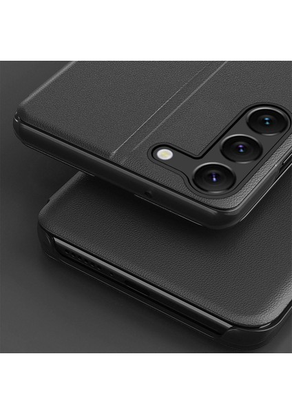 For Samsung Galaxy S23 Için Şok Geçirmez Kasa Pu Pu Deri Folio Flip Kapak Manyetik Kapanma Önleyici Görünüm Pencere Telefon Kasası Stand ile (Yurt Dışından) indirimleri