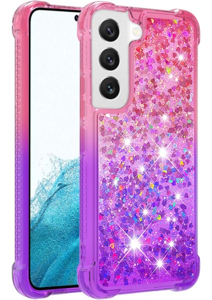 For Samsung Galaxy S23 Için Yb Quicksand Serisi-3 Plus Gradyan ve Sıvı Akan Sıvı Akan Işıltı Kabuğu Anti-Çizik Tpu Arka Kapak (Yurt Dışından)