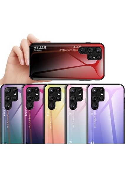 For Samsung Galaxy S23 Için Ultra Şok Geçirmez Kılıf Gradyan Renk Temsilli Cam Telefon Kılıfı Sabit Pc Yumuşak Tpu Arka Kapak (Yurt Dışından) fiyatları
