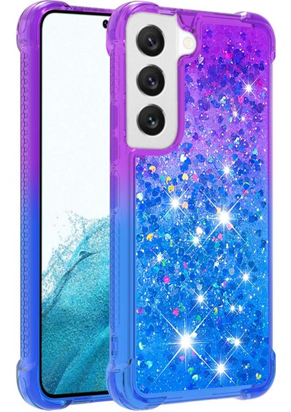 For Samsung Galaxy S23 Için Yb Quicksand Serisi-3 Plus Gradyan ve Sıvı Akan Sıvı Akan Işıltı Kabuğu Anti-Çizik Tpu Arka Kapak (Yurt Dışından)