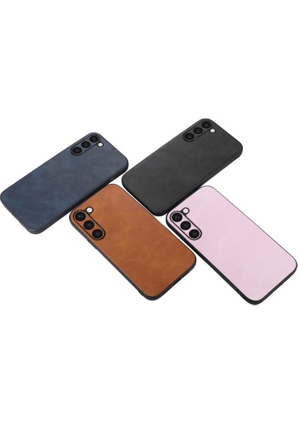 For Samsung Galaxy S23 Için Plus Etkiye Dayanıklı Cowhide Doku Pu Deri Kaplama Telefon Kılıfı Sabit Pc Yumuşak Tpu Kapağı (Yurt Dışından)