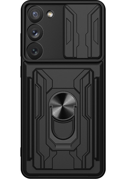 For Samsung Galaxy S23 Için Artı 5g Kart Tutucu Tasarım Manyetik Yüzük Kickstand Anti-Fall Telefon Kasası Pc + Tpu Hibrid Telefon Koruyucu Slayt Kamera Kapağı (Yurt Dışından) modelleri