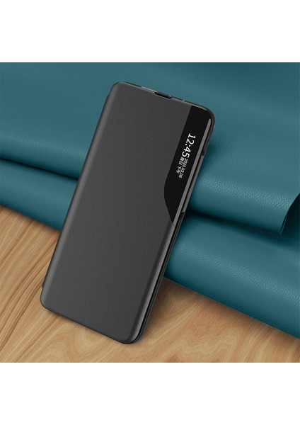 For Samsung Galaxy S23 Için Şok Geçirmez Kasa Pu Pu Deri Folio Flip Kapak Manyetik Kapanma Önleyici Görünüm Pencere Telefon Kasası Stand ile (Yurt Dışından) fırsatları
