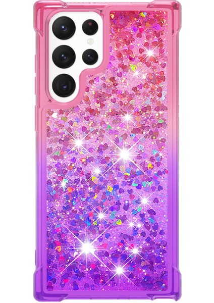 For Samsung Galaxy S23 Ultra Ince Uygun Telefon Kılıfı Gradyan ve Sıvı Akışlı Glitter Toz Kabuğu Esnek Tpu Arka Kapak (Yurt Dışından) fiyatları