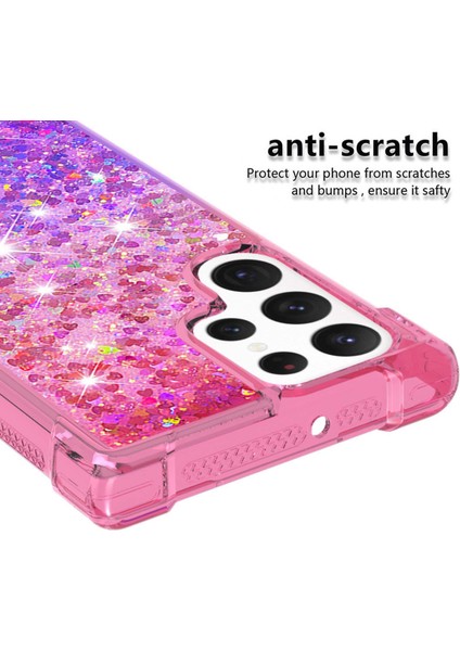 For Samsung Galaxy S23 Ultra Ince Uygun Telefon Kılıfı Gradyan ve Sıvı Akışlı Glitter Toz Kabuğu Esnek Tpu Arka Kapak (Yurt Dışından) modelleri
