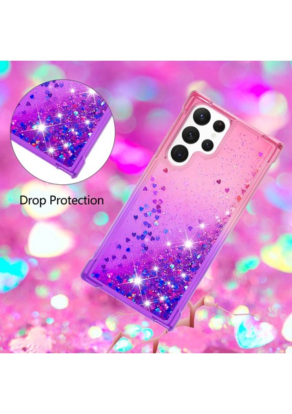 For Samsung Galaxy S23 Ultra Ince Uygun Telefon Kılıfı Gradyan ve Sıvı Akışlı Glitter Toz Kabuğu Esnek Tpu Arka Kapak (Yurt Dışından) fırsatları