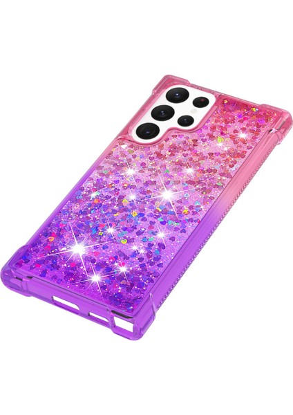 For Samsung Galaxy S23 Ultra Ince Uygun Telefon Kılıfı Gradyan ve Sıvı Akışlı Glitter Toz Kabuğu Esnek Tpu Arka Kapak (Yurt Dışından) indirimleri