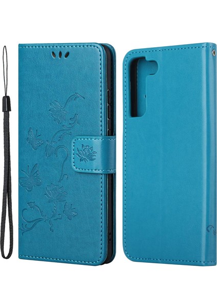 For Samsung Galaxy S23 Için Plus Kelebek Çiçeği Basılı Pu Deri Telefon Kılıfı Cüzdan Stand Tam Koruma Akıllı Telefon Kapağı (Yurt Dışından)
