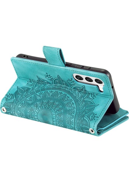 For Samsung Galaxy S23 Plus Için Fermuar Cep Telefonu Kılıfı, Mandala Çiçek Basılı Pu Deri Stand Kapağı Birden Fazla Kart Yuvası Cüzdan (Yurt Dışından) fırsatları