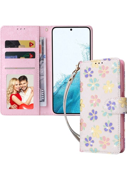 For Samsung Galaxy S23 Pu Deri Deri Şok Geçirmez Telefon Stand Kılıfı Şık Lake Rfıd Engelleme Cüzdan Kapağı (Yurt Dışından)