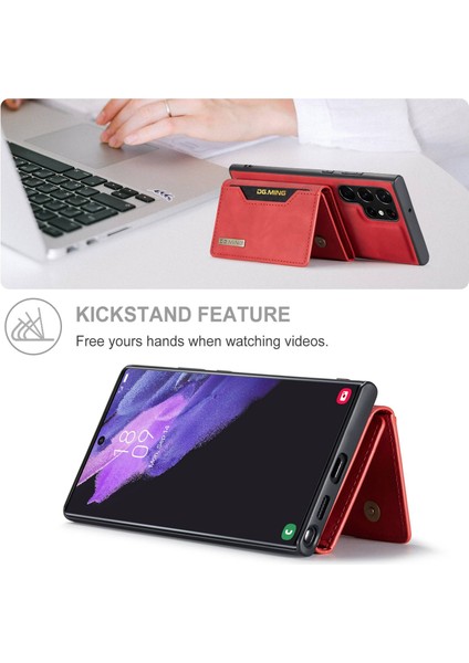For Dg.ming M2 Serisi Samsung Galaxy S23 Ultra 5g Söndürülebilir Cüzdan Çıkarılabilir Cüzdan Kılıfı Kickstand ile Anti-Drop Şok Geçirmez Kapak (Yurt Dışından)