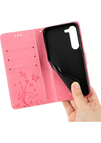 For Samsung Galaxy S23 Için Pu Pu Deri Stand Cüzdan Kılıfı Çiçek Kelebekleri Manyetik Toka Telefon Kapağı (Yurt Dışından) modelleri