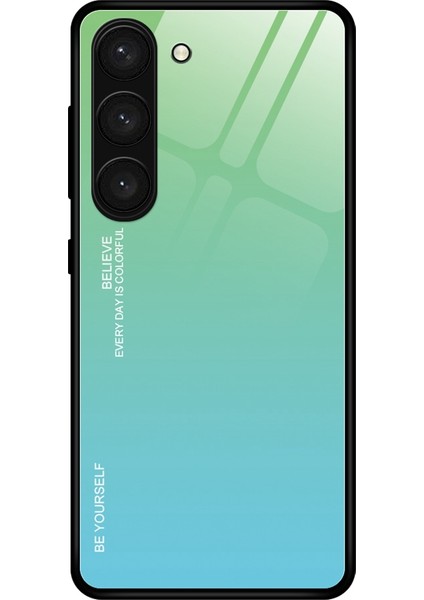 For Samsung Galaxy S23 Için Gradyan Renkli Telefon Kılıfı 5g Temperli Cam Şok Geçirmez Kılıf Sabit Pc Yumuşak Tpu Şöhret Anti-Fall Kapak (Yurt Dışından)