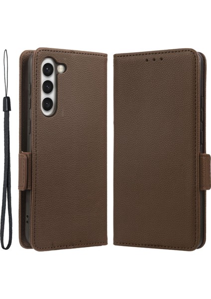 For Samsung Galaxy S23 Için Anti-Cratchi Litchi Doku Telefon Kılıfı, Stand Cüzdan Pu Deri Manyetik Toka Folio Flip Telefon Kapağı (Yurt Dışından)