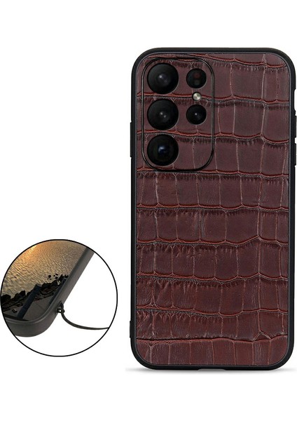 For Samsung Galaxy S23 Ultra 5g Orijinal Deri Timsah Doku Telefon Kılıfı Bırak-Kötü Cep Telefonu Arka Kapak (Yurt Dışından) fiyatları