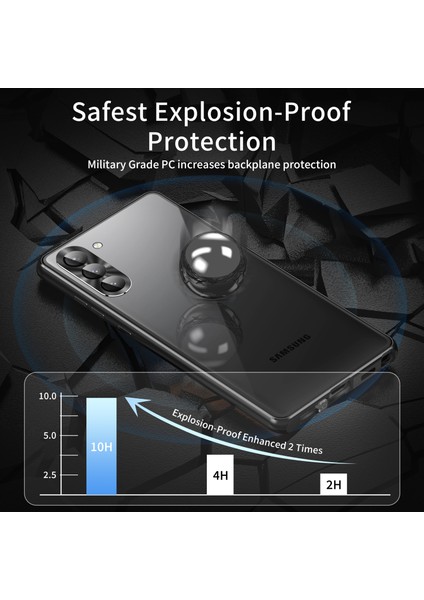 For Samsung Galaxy S23 Için+ Anti-Peep Telefon Geri Kapak Tek Taraflı Temperli Cam+ Pc Paneli Şok Geçirmez Telefon Kasası ve Manyetik Adsorpsiyon Metal Çerçevesi (Yurt Dışından) fiyatları