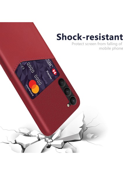 For Samsung Galaxy S23 Pu Deri + Sert Pc Telefon Kapak Bezi Doku Kartı Tutucu Giyim Dayanıklı Cep Telefon Kılıfı (Yurt Dışından) modelleri