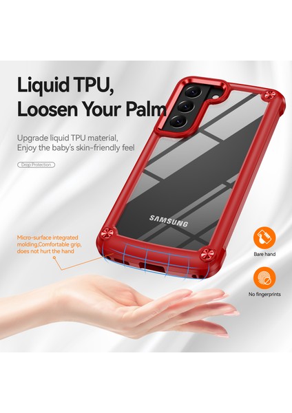 For Samsung Galaxy S23 Için Plus Metal Düğmesi Sabit Pc + Tpu Damla Geçirmez Kapak Cep Telefonu Anti-Çizik Geri Kasa (Yurt Dışından) modelleri