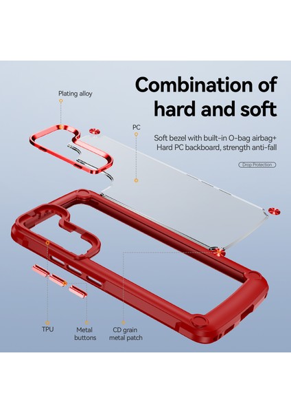 For Samsung Galaxy S23 Için Plus Metal Düğmesi Sabit Pc + Tpu Damla Geçirmez Kapak Cep Telefonu Anti-Çizik Geri Kasa (Yurt Dışından) fırsatları