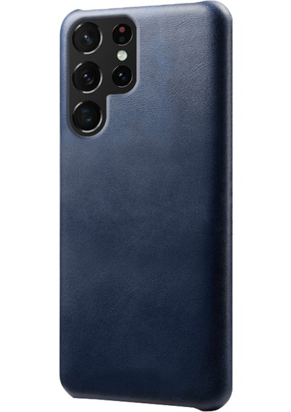 For Samsung Galaxy S23 Ultra Buzağı Dokulu Telefon Kapağı Pu Deri Kaplamalı Pc Anti-Fall Cep Telefon Kılıfı (Yurt Dışından)