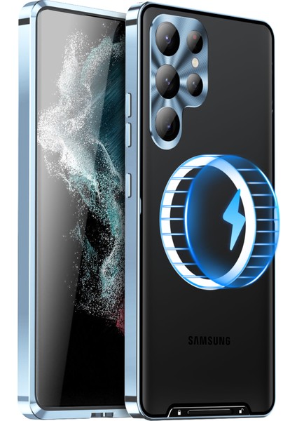 For Samsung Galaxy S23 Için Ultra Anti-Çizelge Mat Telefon Kapağı Tpu Geri + Elektrokaplama Metal Kenar Entegre Lens Koruma Telefon Kılıfı (Yurt Dışından)
