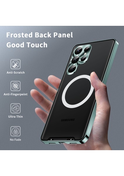 For Samsung Galaxy S23 Için Ultra Anti-Çizelge Mat Telefon Kapağı Tpu Geri + Elektrokaplama Metal Kenar Entegre Lens Koruma Telefon Kılıfı (Yurt Dışından) fırsatları