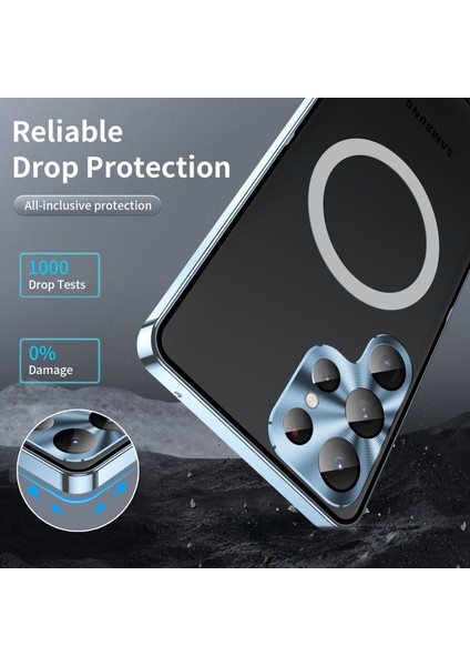 For Samsung Galaxy S23 Için Ultra Anti-Çizelge Mat Telefon Kapağı Tpu Geri + Elektrokaplama Metal Kenar Entegre Lens Koruma Telefon Kılıfı (Yurt Dışından) modelleri