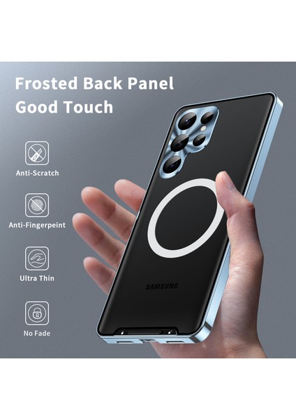 For Samsung Galaxy S23 Için Ultra Anti-Çizelge Mat Telefon Kapağı Tpu Geri + Elektrokaplama Metal Kenar Entegre Lens Koruma Telefon Kılıfı (Yurt Dışından) fırsatları