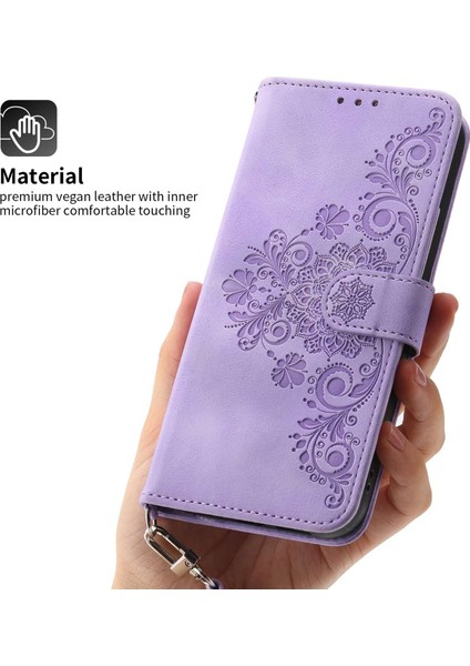 For Samsung Galaxy S23 Için Plus Baskılı Çiçekler Stand Pu Deri Cüzdan Kapağı Cilt Touch Çoklu Kart Yuvaları Bilek Kayışı ve Omuz Kayışı ile Telefon Kılıfı (Yurt Dışından) indirimleri