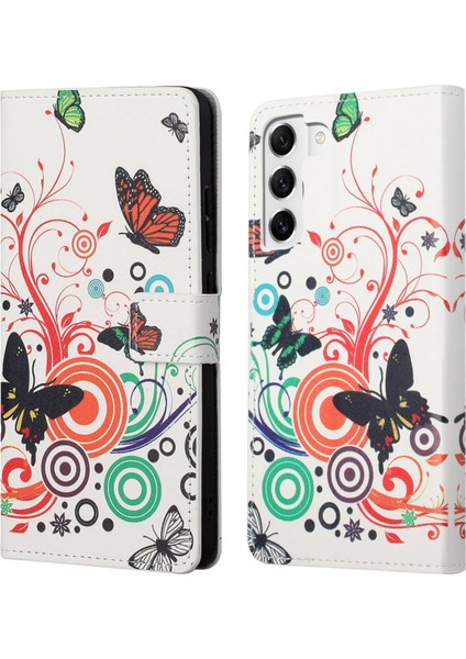 For Samsung Galaxy S23 Telefon Kasası Için, Desen Baskı Tam Koruma Pu Deri Folyo Flip Cüzdan Kapağı Standı (Yurt Dışından)
